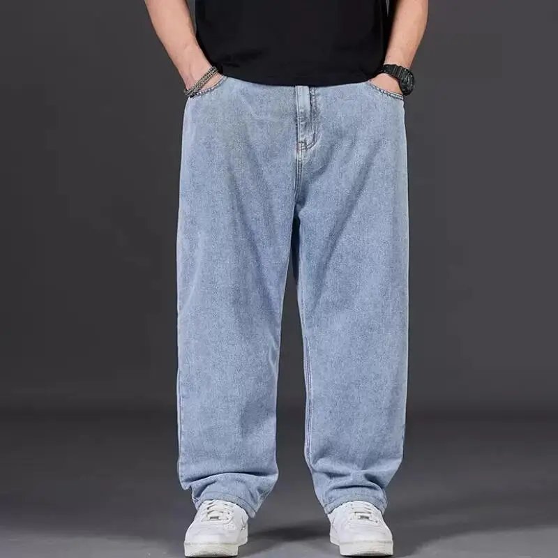 رجل حجم كبير الجينز طويل القامة الرجال السراويل الشارع الشهير ملابس للرجال عمال السراويل الشباب ملابس القوطية الجينز Y2K ملابس جديد