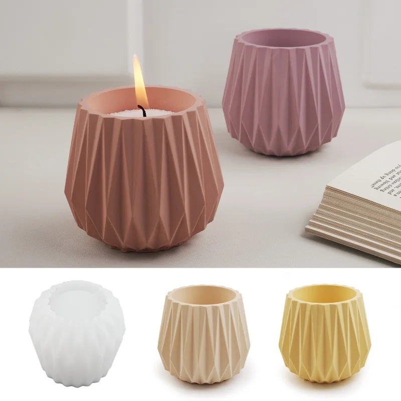 절단 표면 화분 캔들 컵 실리콘 몰드, DIY 석고 아로마 테라피 쥬얼리 보관함, 장식 장식 송진 몰드