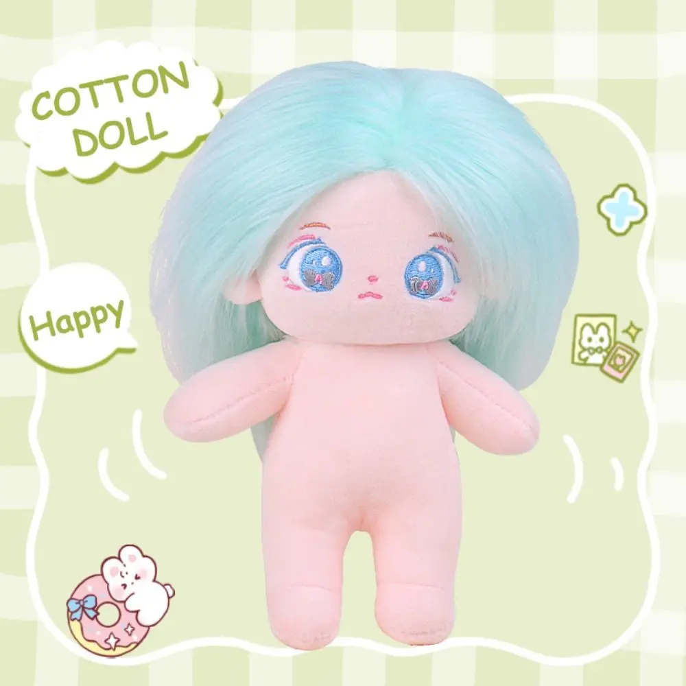 

Princess Toy Nude 20cm Skeletonless Doll IDol Plush Stuffed Frameless Cotton Doll Fairy Kawaii Dress Up Doll with Hair Gift