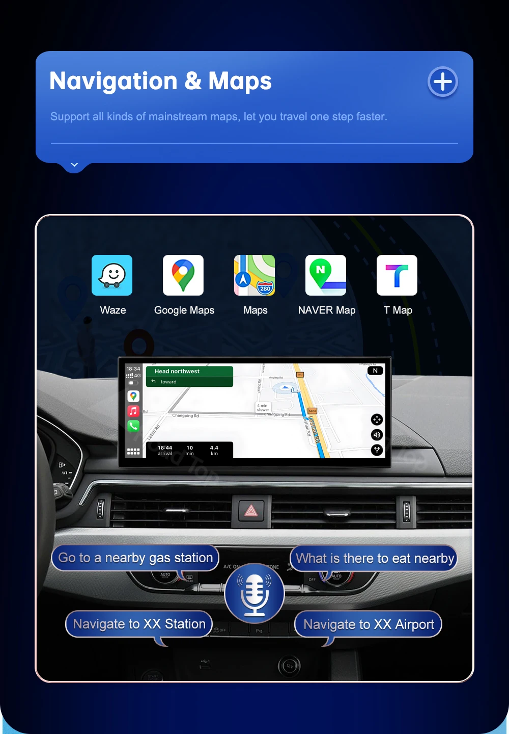 Touch-Display für Audi A4 A5 B9 2016-2019 Road Top 12,3 Zoll Multimedia-Player Android Auto Link GPS Carplay Bildschirm Car Play – Detail 10