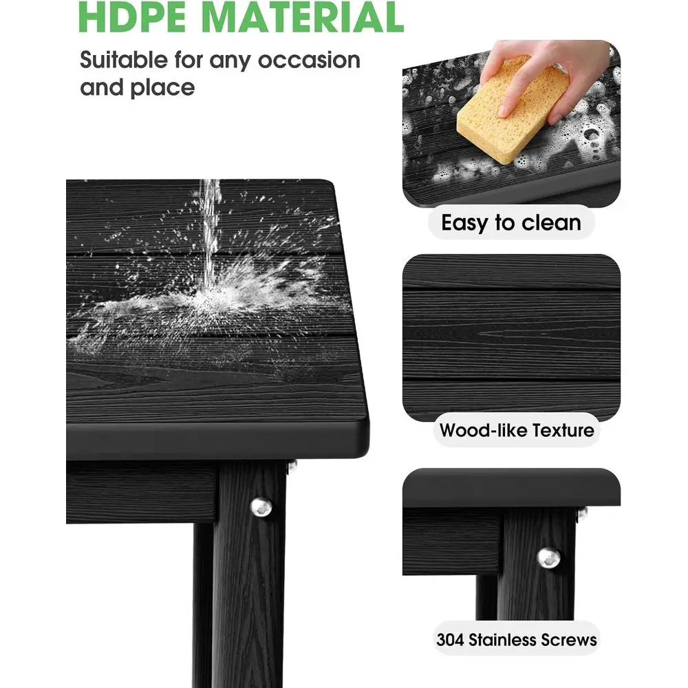 طاولة جانبية Adirondack 17 HDPE مقاومة للعوامل الجوية - أثاث فناء خارجي متين وسهل التجميع للحديقة والشرفة والشرفة وغيرها