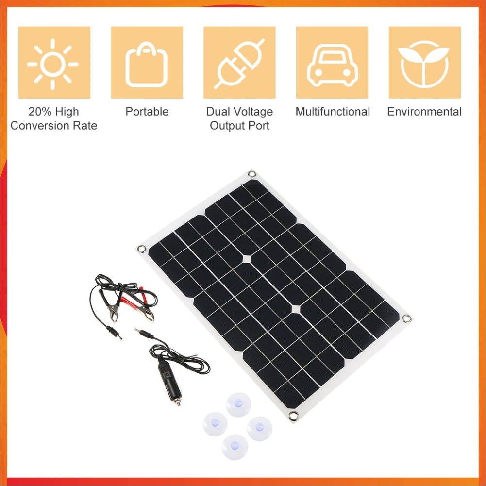 500W Solar Panel Flexible 12V Battery Charger Dual USB With 10-100A Controller Solar Cells Power Bank for Phone Car Yacht RV