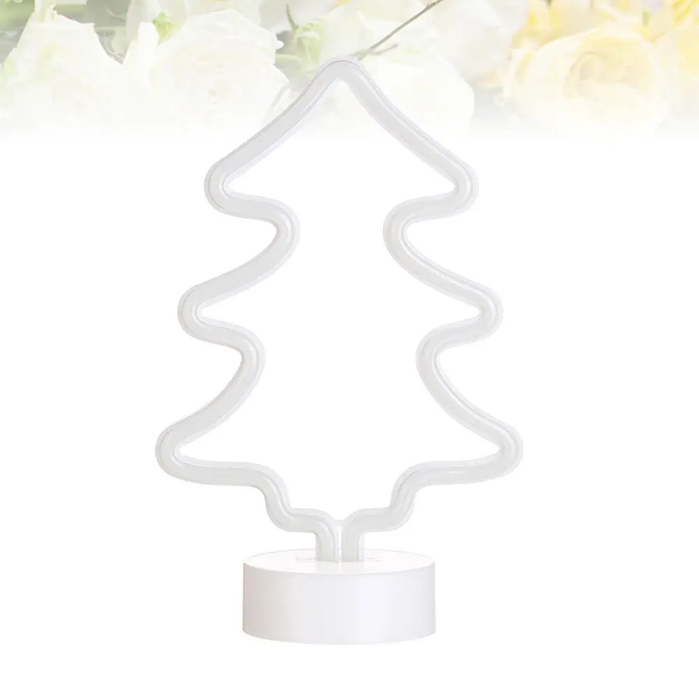 Christmas Tree Neon Light LED Night Light Warm White Glow Decorative Lamp for Bedroom Living Room Bar Cafe Wedding Party Gift