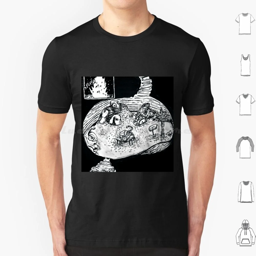 Simon In Space Ch. 1 , Pg. 4 T Shirt Cotton Men Women DIY Print Humor Adventure Monster Kaiju Black And White Monotone