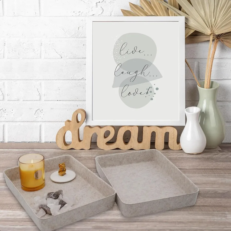 Welaxy 2 قطعة مكتب مكتب درج منظم صينية الحروف المستندات ورقة كتاب ملف حامل مجلد صندوق تخزين الاسكندنافية