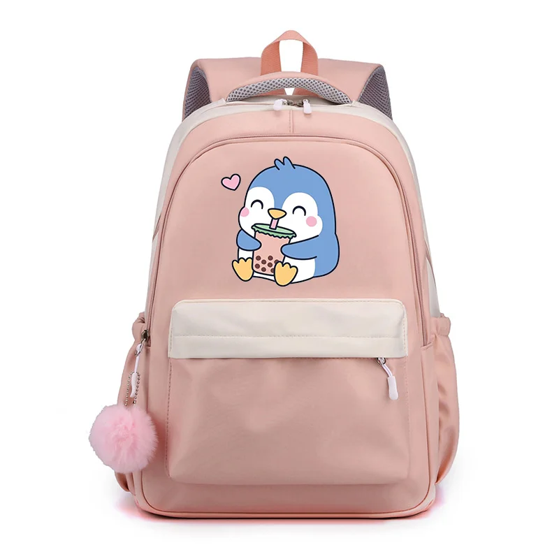 Novo padrão dos desenhos animados harajuku mochila bonito pinguim mochila de alta qualidade juventude lazer ao ar livre mochilas grande capacidade