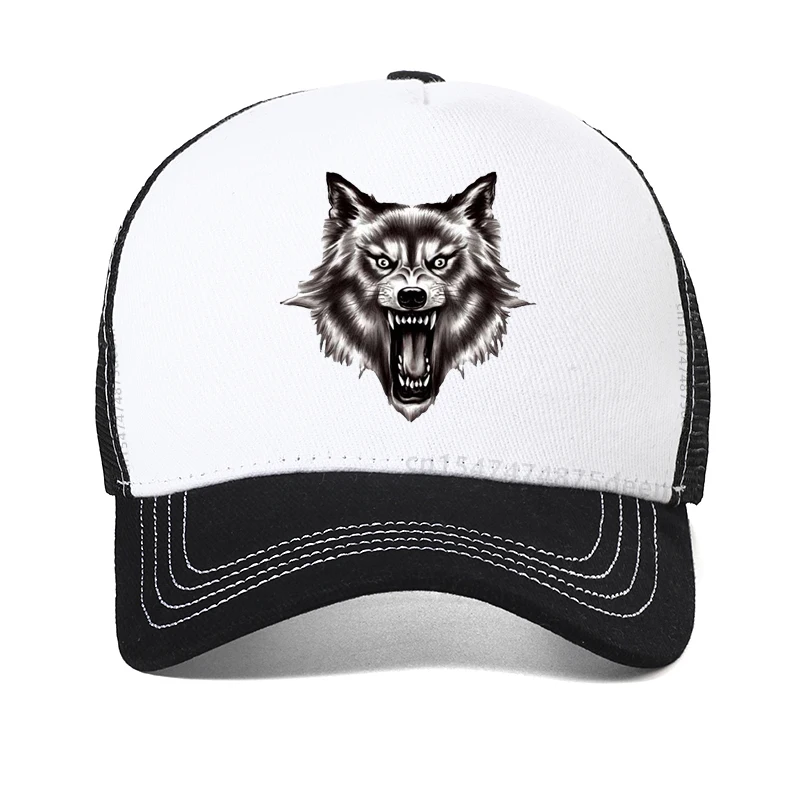 Ferocious wolf baseball caps men animal wolf Mesh Snapback cap visor hats for women Hip Hop Hat Cotton solid color trucker bone