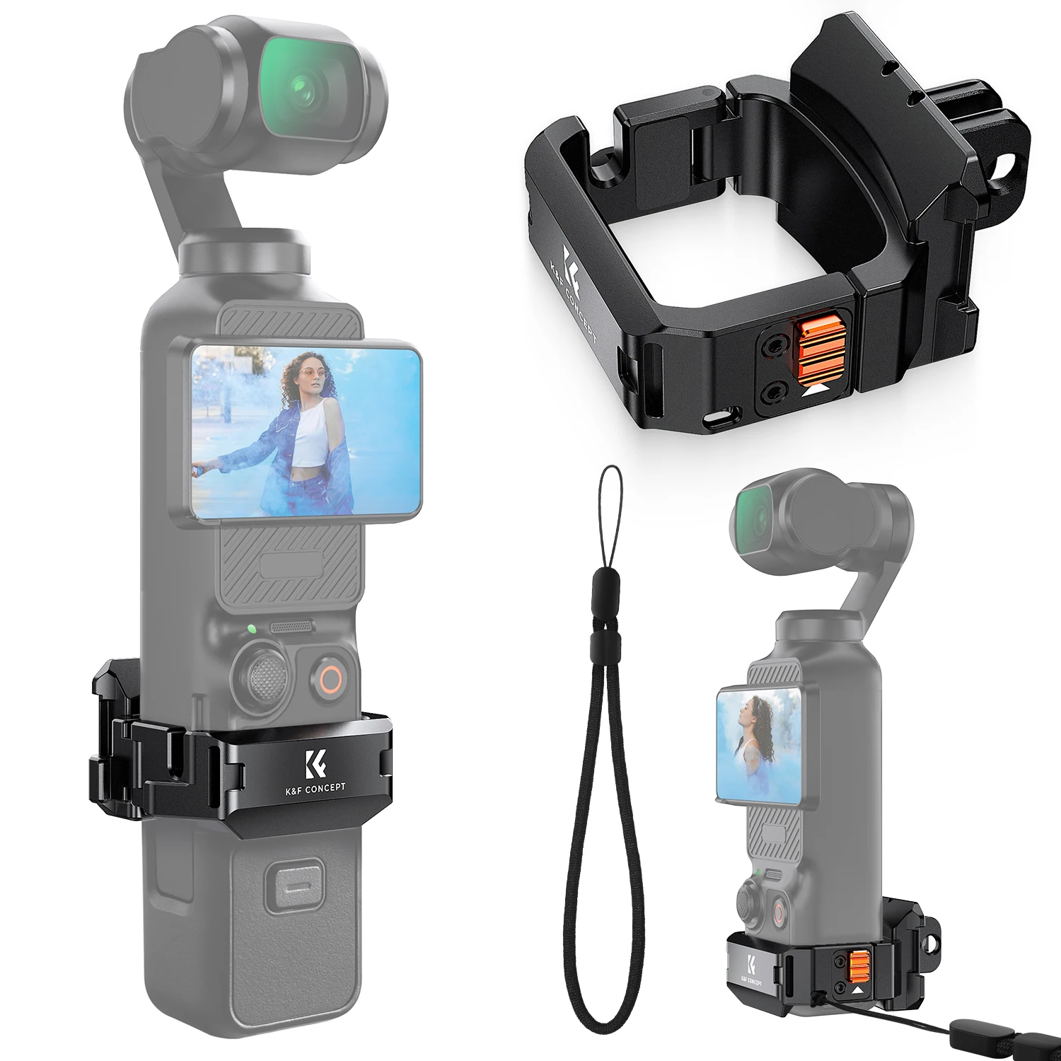 

K&F Concept Expansion Adapter Frame Accessories for DJI Osmo Pocket 3 Aluminum Alloy Action Camera Protective Cage Metal Bracket