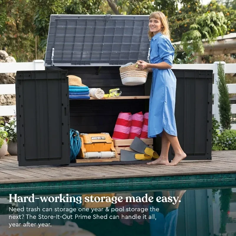 Outdoor Resin Storage Shed with Easy Lift Hinges, Perfect for Yard Tools