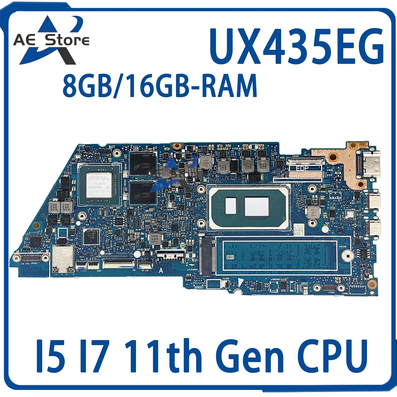 

Mainboard For ASUS UX435E UX435EA UX435EAL BX435E RX435E UX435EG UX435EGL Laptop Motherboard I5 I7 11th Gen 8GB/16GB-RAM