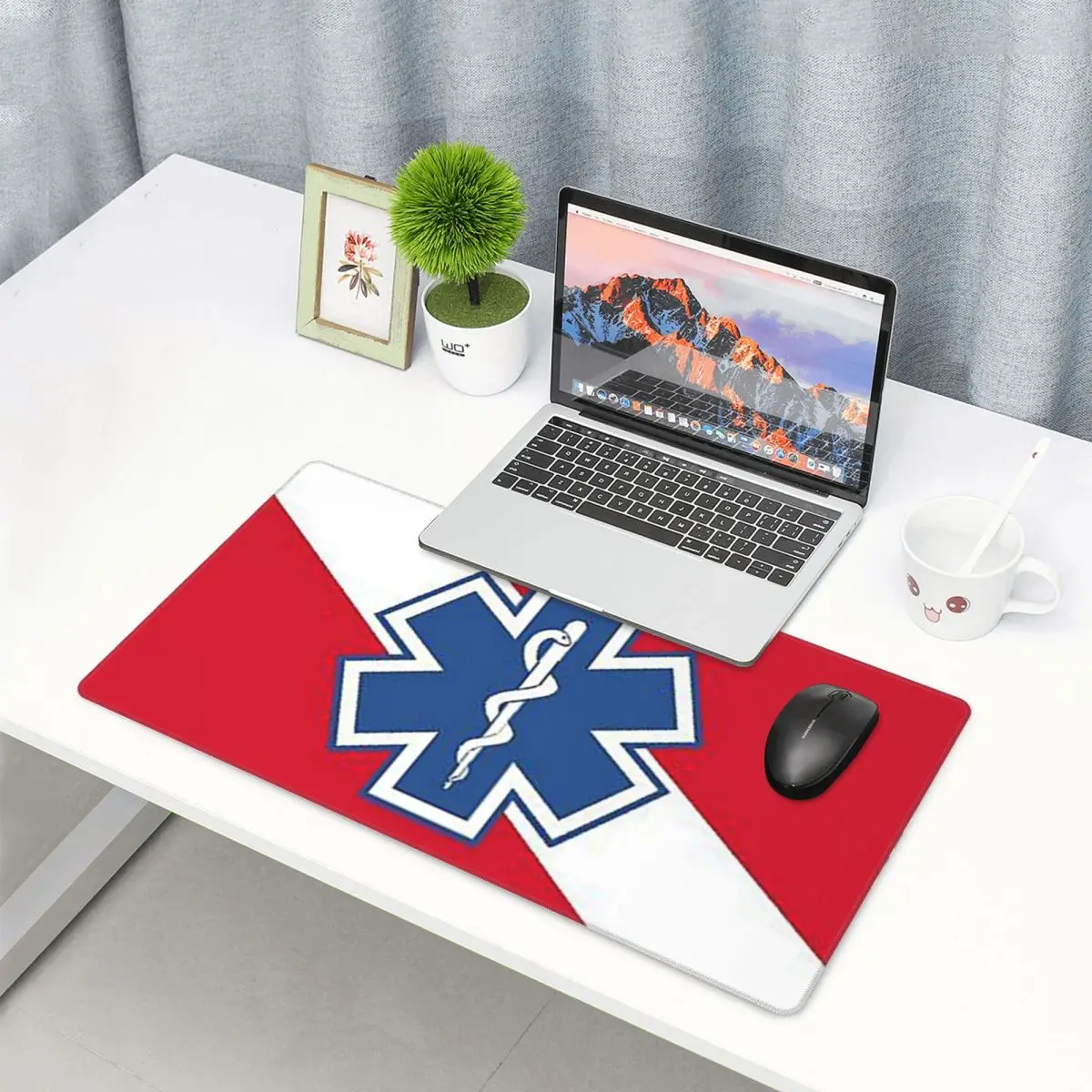 

Large Mouse Pad Emt Star Of Life Emergency Medical Gamer PC Laptop Mats KeyboardComputer Gaming Office Accessories Desk Mat