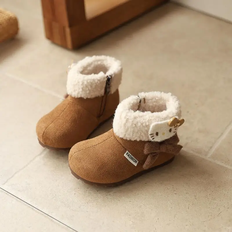 

Sanrio Hello Kitty Girl Kawaii Winter Cotton Shoes Student Fashion Cartoon Anime Child Non-Slip Keep Warm Snow Boots New Style