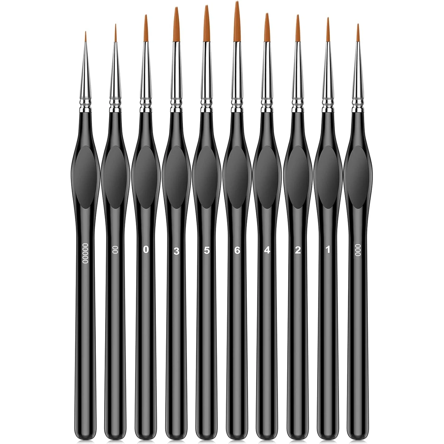 10 Pcs Miniature Detail Paint Brush Set with Natural Wood Handle, Miniature Paint Brushes,Mini Small Painting Brushes for Art