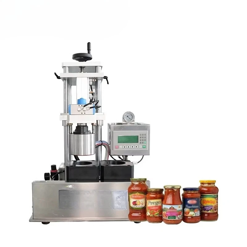Dual Station Vacuum Capping Machine Semi Automatic Bottle Placement