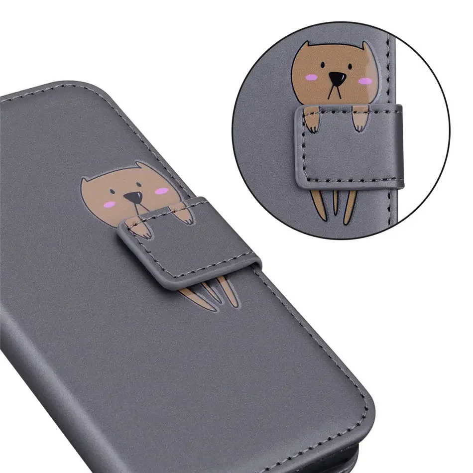 Fashion Pet  Flip Leather Case For iPhone 14 13 12 Mini 11 Pro XR X XS Max Card Slot Stand Cover 6 6S 7 8 Plus 5 5S SE 2020 D22G