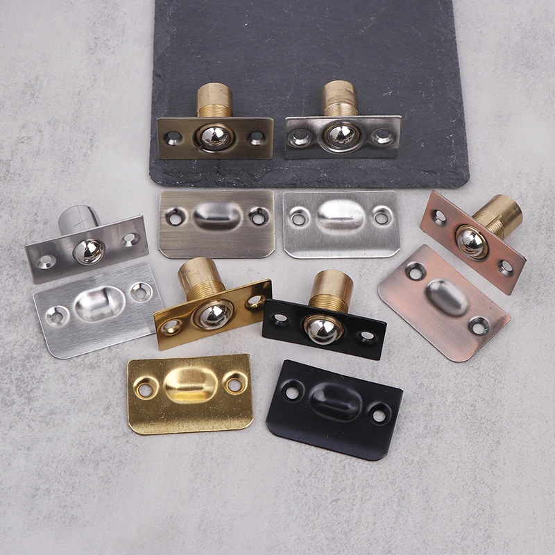 Door Top Bead Stainless Steel Pure Copper Spring Invisible Door Beads Lock Closet Ball Catch Latch For Door Improvement Hardware