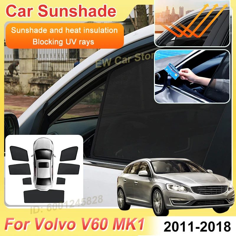 

Car Mesh Sunshade For Volvo V60 Body Kit 2011~2018 MK1 Accessories Sunscreen Window Windshield UV Magnetic Sun Shade Visor Parts
