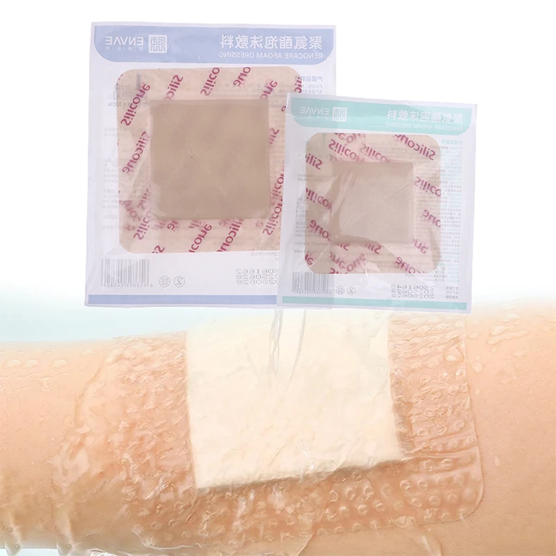 1Pc Adhesive Foam Dressing Pad Silicone Foam Dressing Waterproof Dressing Wound Bedsore Patch Sterile Patch For Pressure Ulcer