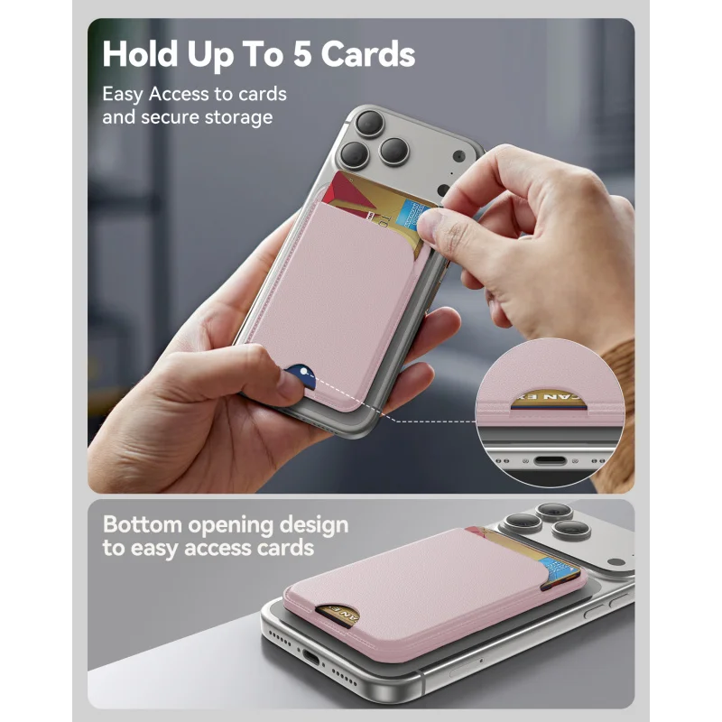 MagSafe Phone Stand Wallet for iPhone 17/16/15/14/13/12 Pro Max, Magnetic Foldable Kickstand Card Holder Case, 5 Cards RFID Bloc view 5