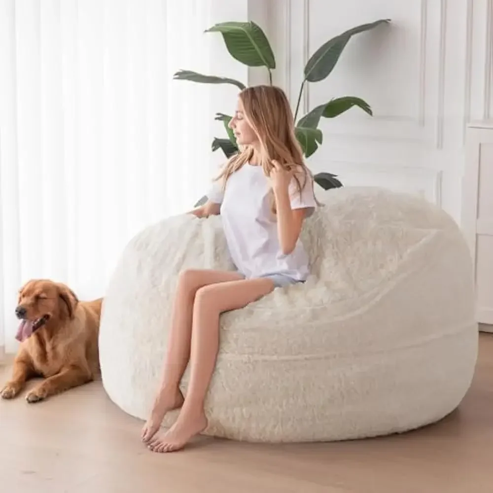 

Bean Bag Sofa, Convertible Beanbag Folds from Lazy Chair to Floor Mattress Bed, High-Density Foam Filling, Machine Washable