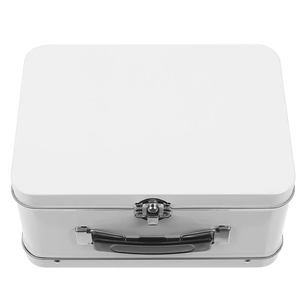 

Elegant Gift Box Party Decoration Storage Plate Lid Container Suitcase Favor Tinplate Mini Child Jewelry Stationery ganizer