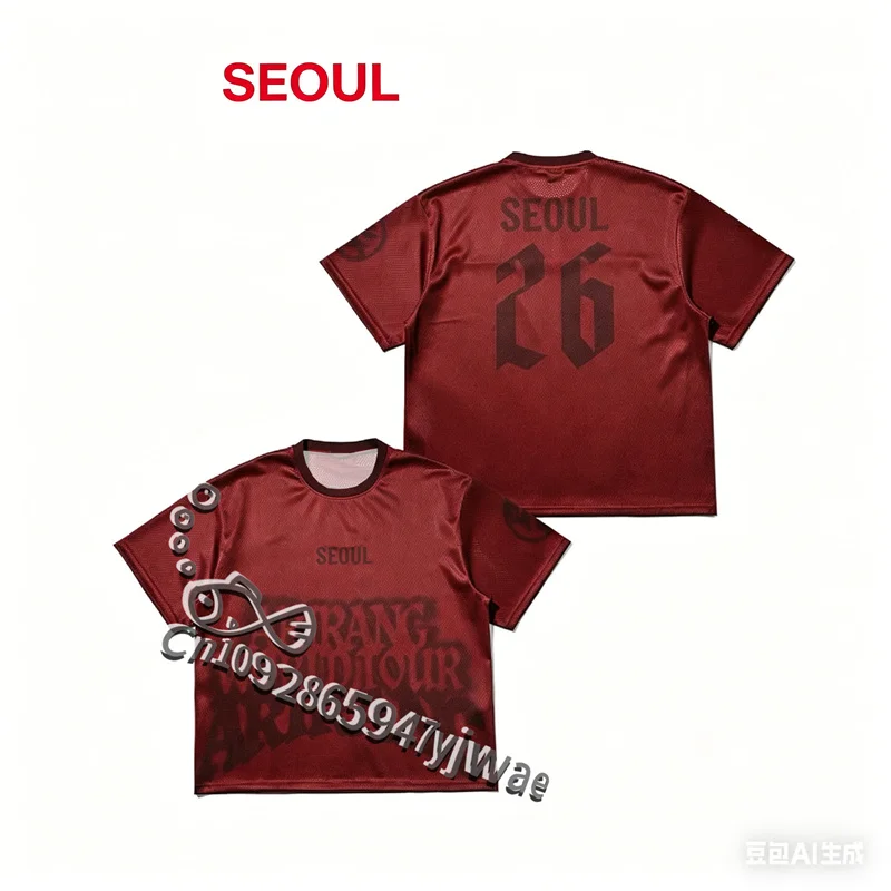 Camiseta de Futebol 2026 World Tour JERSEY City Tour, Moda Street Top Y2K, Camiseta Casual Solta de Verão para Homens e Mulheres