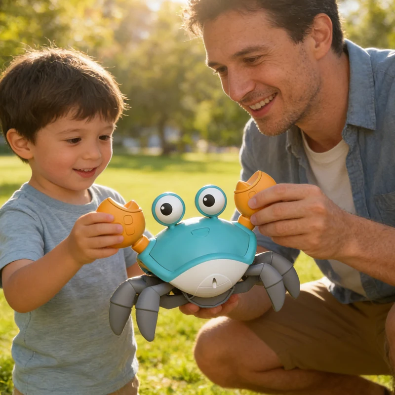 Dancing Crab Run Away Toys Baby Crawling Escape Crabs Toys Kids Electronic Toys Interactive Toddler Tummy Time Battery Version