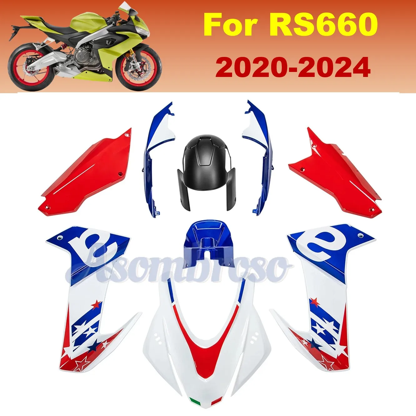 

Aftermarket Fairing kit for Aprilia RS660 2020 2021 2022 2023 2024 ABS Injection Bodywork Cowl RS 660 20 21 22 23 24
