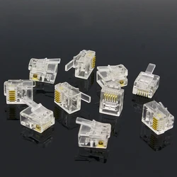 10pcs 6P6C 6 Pins 6 Contacts RJ11 Telephone Modular Plug Jack,RJ11 Connector