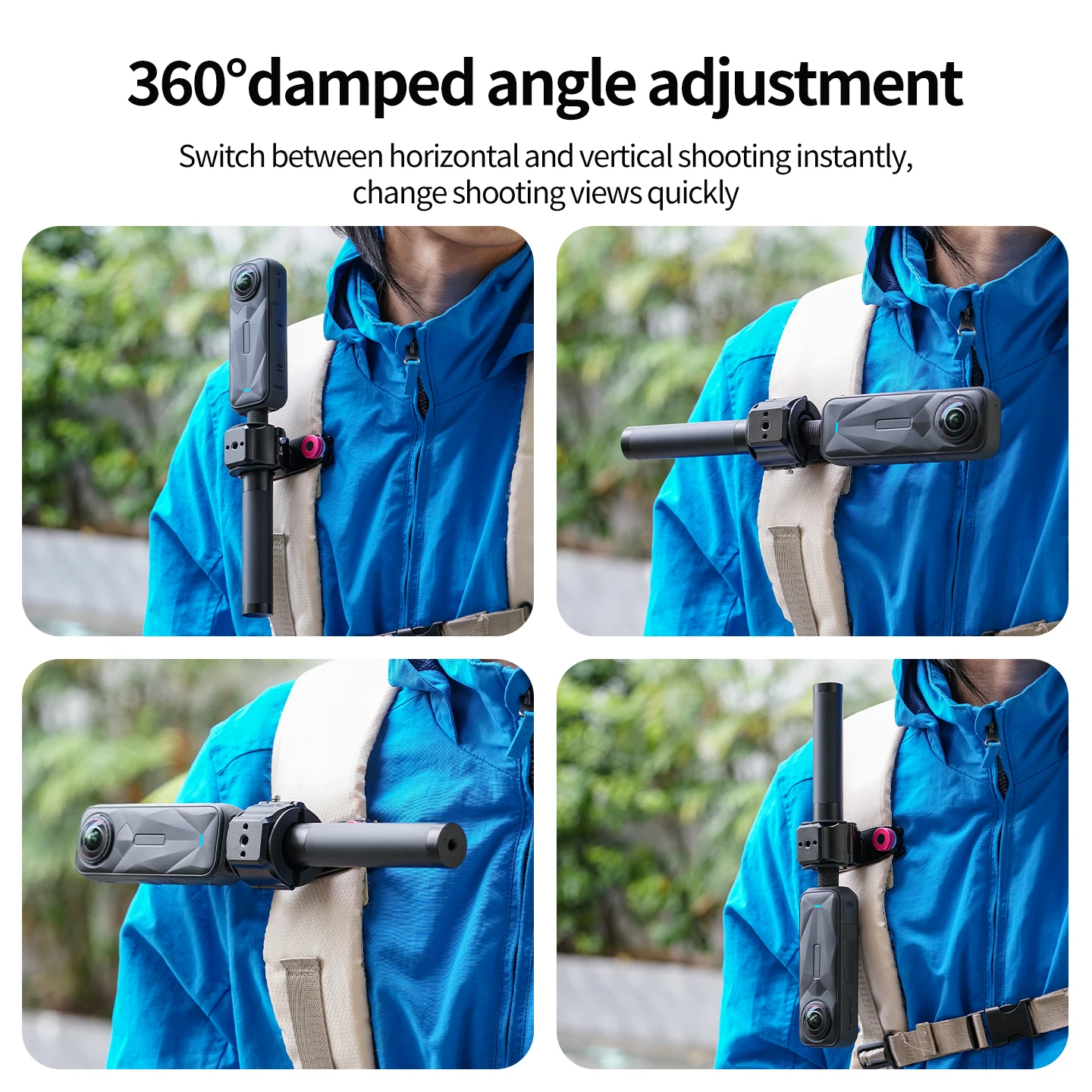 Kamera-Selfie-Stick-Clip für Rucksack-Schultergurt – Schnellverschluss-Halterung für Insta360 GoPro DJI Action – Freihändige Fotografie – Detail 8