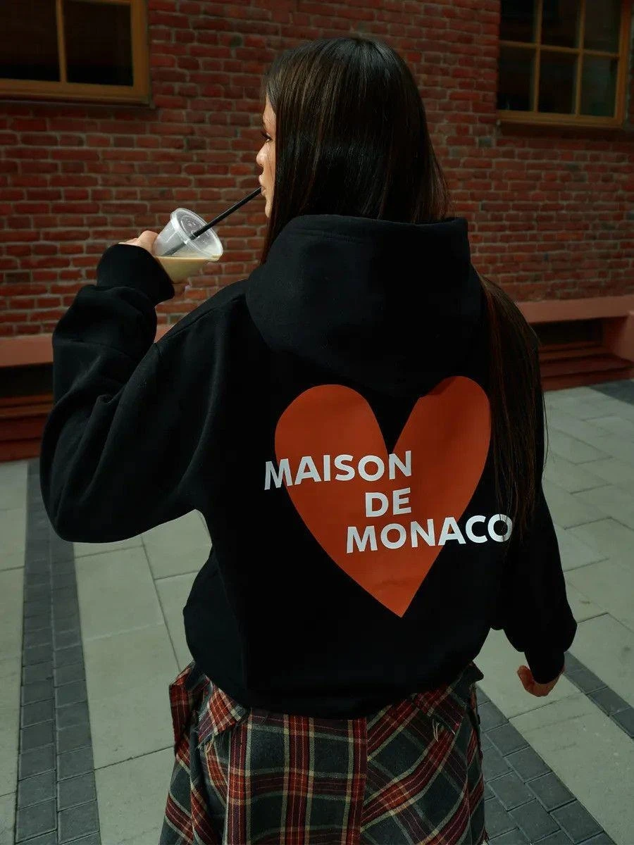 

Модная свободная толстовка с принтом, повседневная удобная женская кофта с длинными рукавами и молнией, стильный дизайн для города