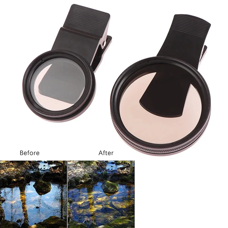 Phone Clip Circular Polarizer for iPhone Samsung Universal Portable Polarizer Camera Lens 37MM Professional CPL Filter Lens Kit