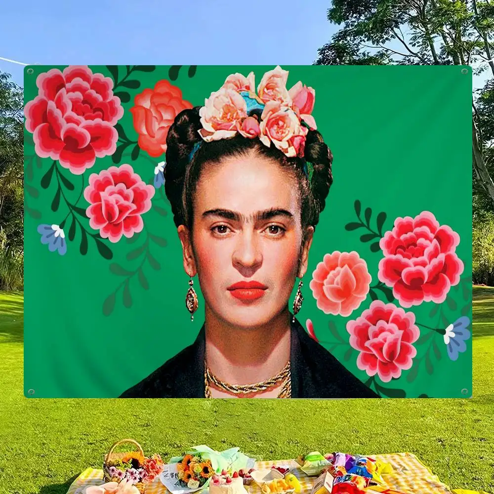 F-Frida K-Kahloes Printed Large Flag Art Science Fiction Room Home Decor Decor Banner