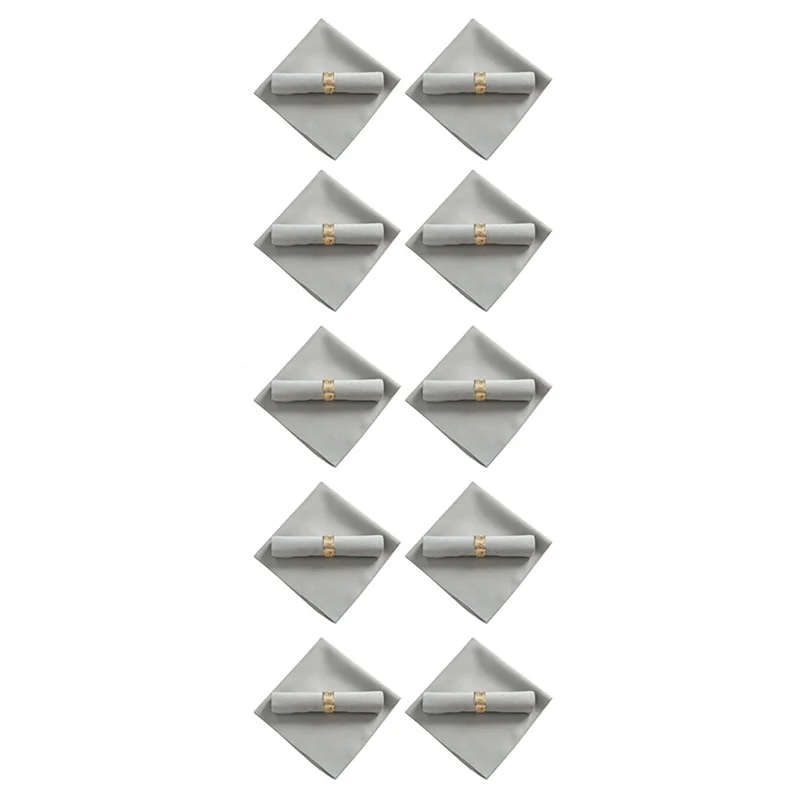 RALCA-20Pcs 48X48cm مناديل قماش بوليستر لمطعم الزفاف وحفلات العشاء، فضي رمادي #2