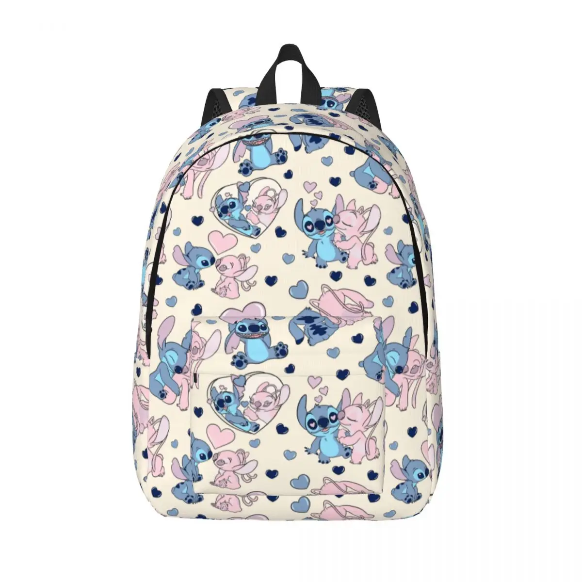 Mochila Stitch and Pink Angel para crianças, mochila escolar estudantil, mochila, jardim de infância, bolsa primária para caminhadas, menino, menina