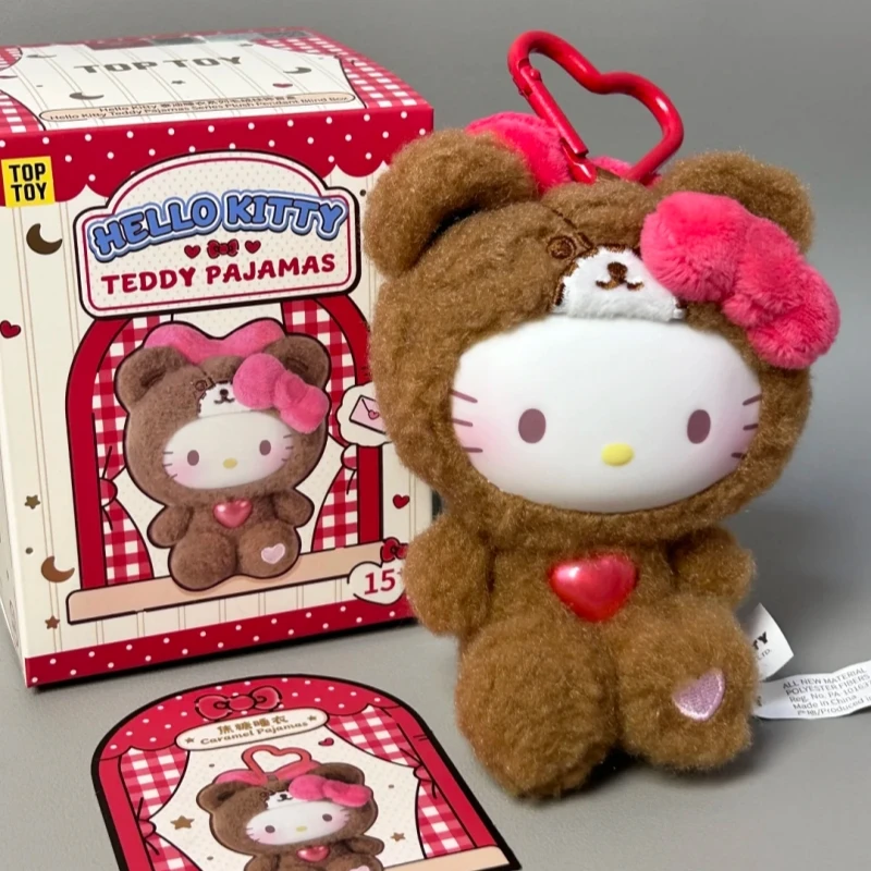 New Arrival Teddy Sleepwear Series Blind Box Sanrio Plush Doll Toy Hello KT Kuromi Melody Soft Stuffed Plushie Toys Xmas Gifts