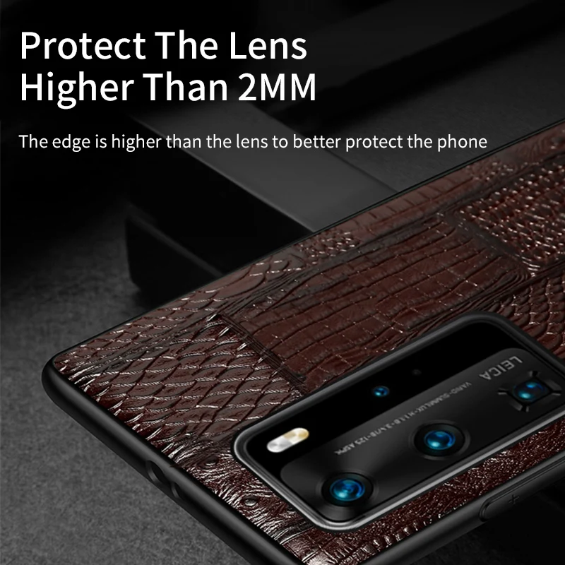 LANGSIDI Brand Luxury phone case for Huawei P40 PRO p40lite p30 p20 mate 20 30 10 Lite shockproof back cover Genuine leather