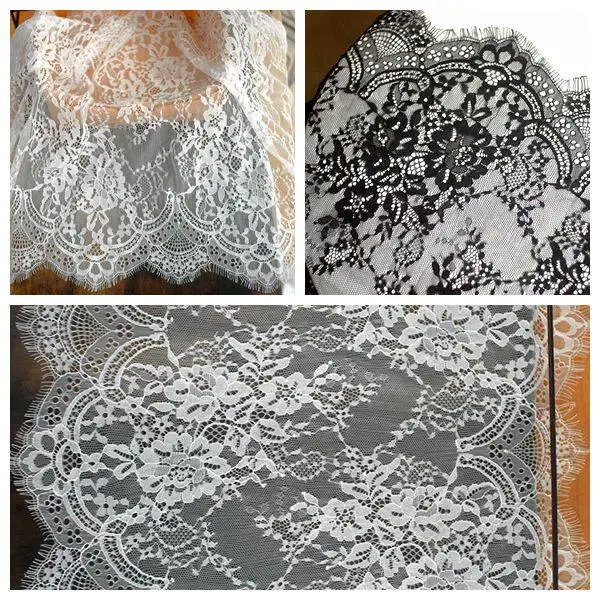 3M Export Thin Eyelash Lace Trim for DIY Skirt Lengthening and Sleeve Decoration Fabric Ideal for Handmade Clothing Accessories