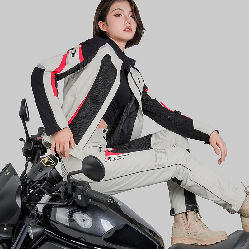 

DUHAN Women's Motorcycle Pants CE Knee Summer Mesh Taslon 500D Motocross Pants Wearproof Breathable Protection Trousers