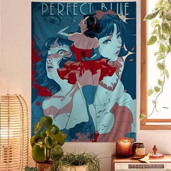 Anime Perfect Blue Anime Colorful Tapestry Wall Hanging Hippie Flower Wall Carpets Dorm Decor Japanese Tapestry