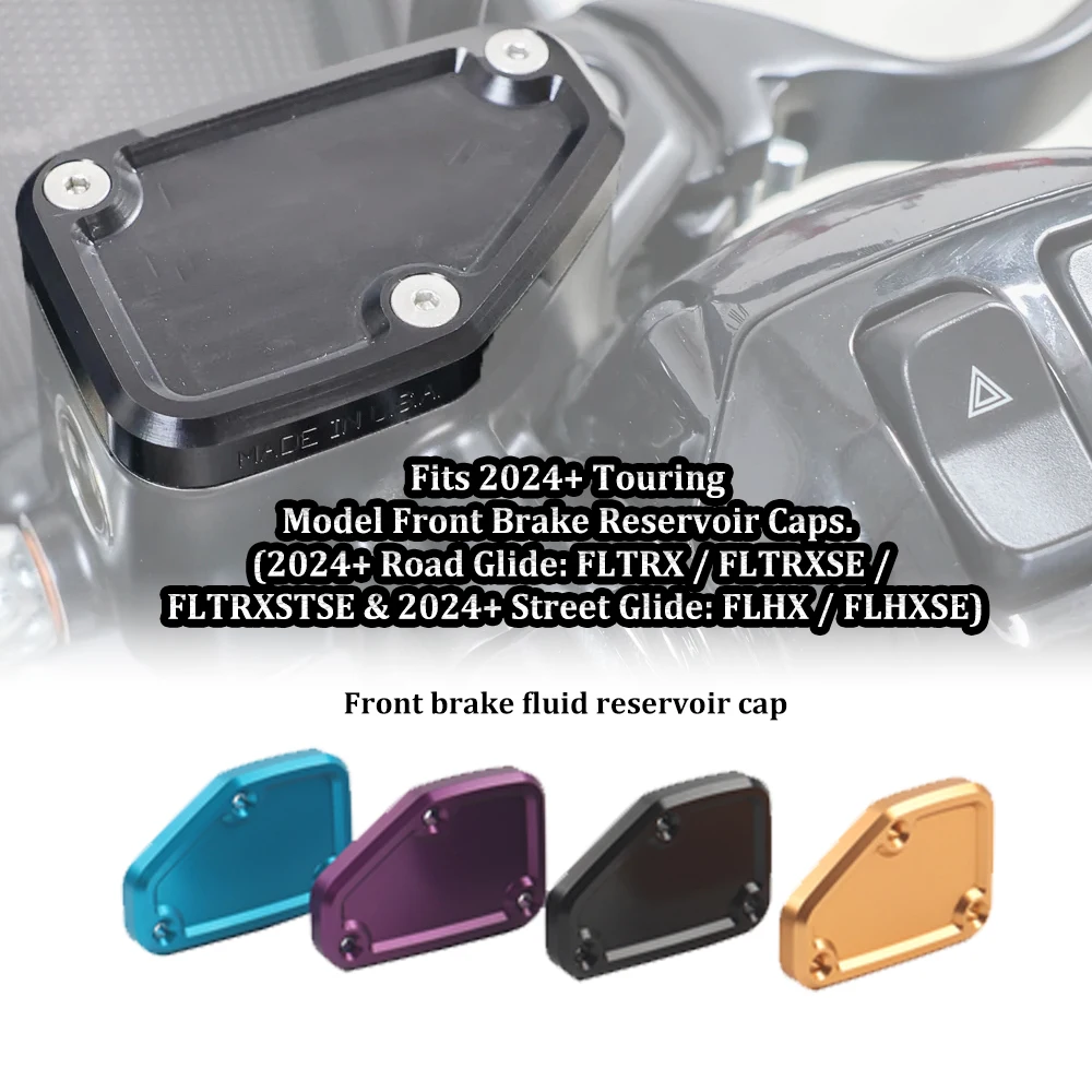 NEW Motorcycle Front Brake Reservoir Caps For Harley Touring CVO Road Glide FLTRXSE Street Glide 2023 2024 FLHXSE