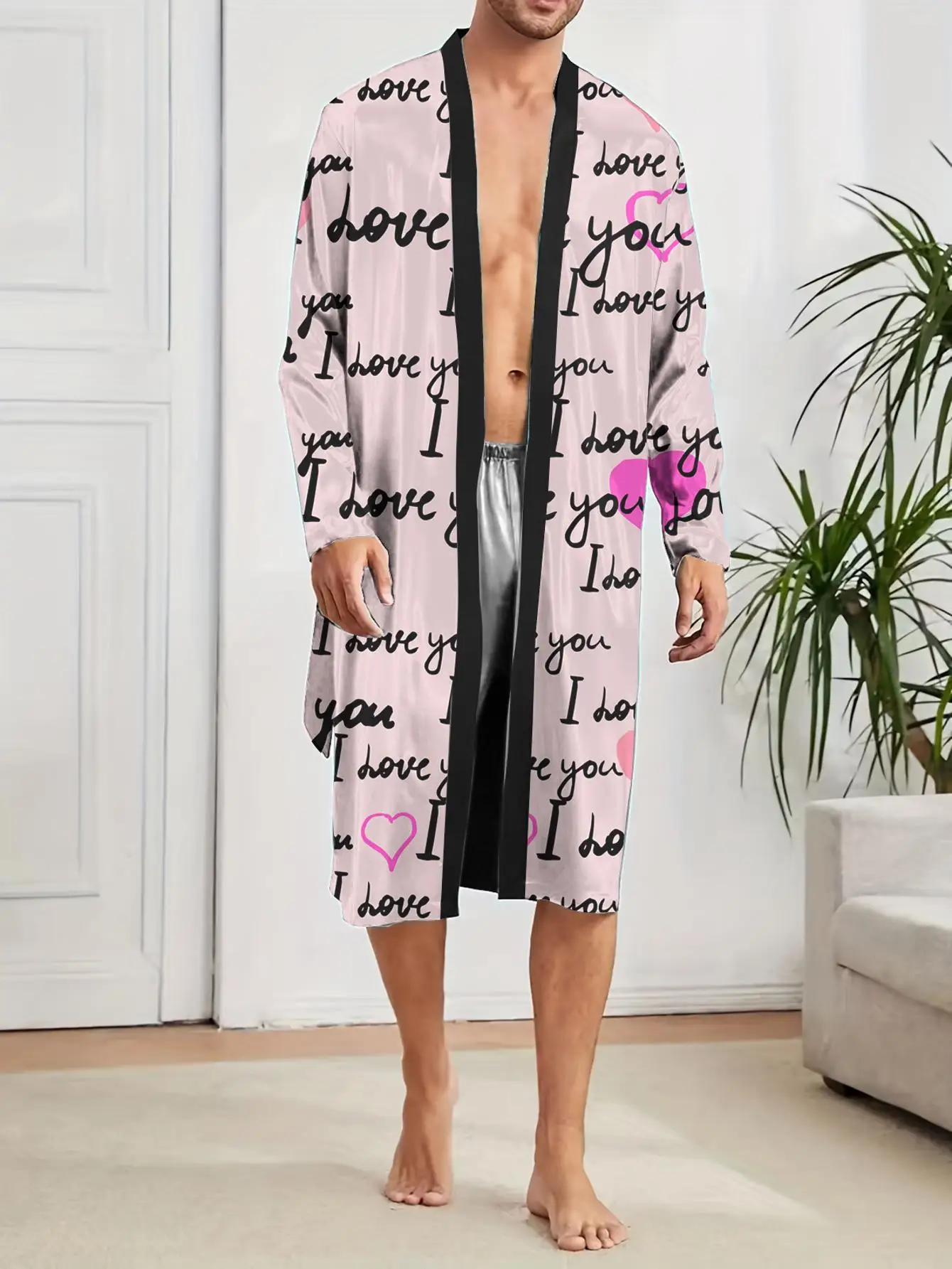 1pcs Men's Robes 2026 Spring/Summer Men's bathrobe Funny pajamas Robes 3D Printed Breathable Graphic robe bath robe