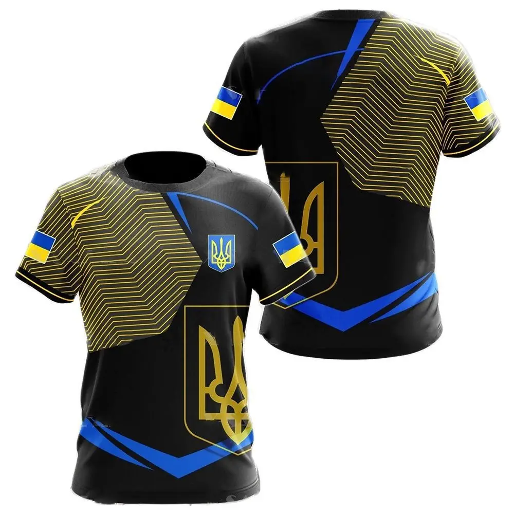 New Ukraine Flag Camo printed 3D T-shirt Summer Ukrainian Veterans Training Clothes Personality Teenage Short sleeved O-neck Top