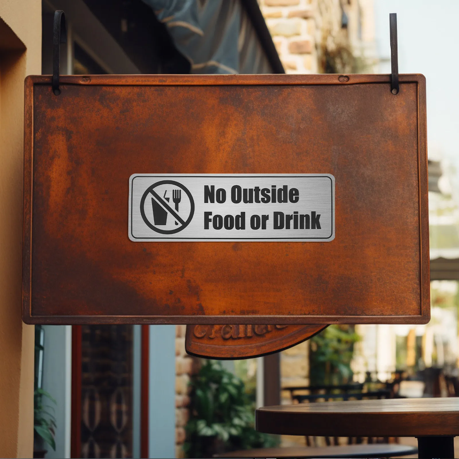 

8Pcs No Outside Food Prohibition Sticker Easy-Apply Waterproof PVC Decal for Office Restaurant Commercial Space Food Restriction