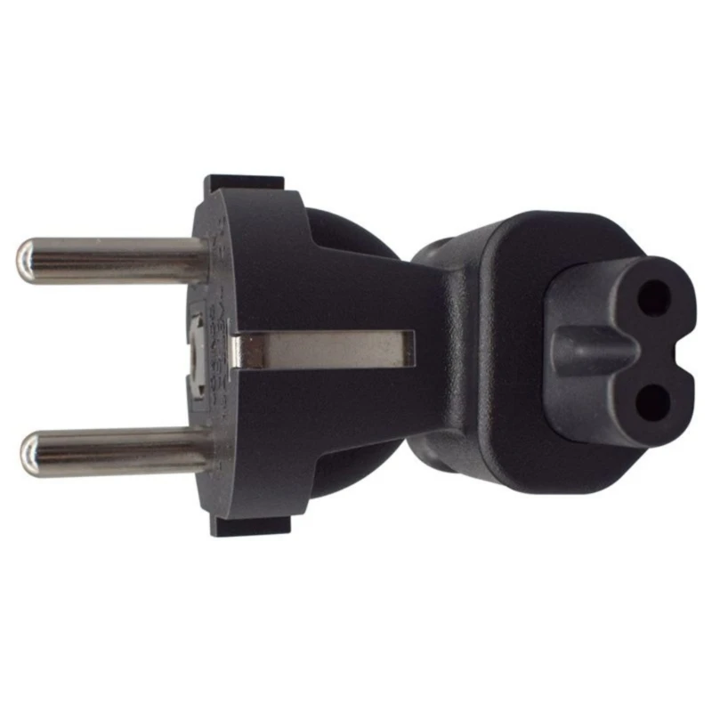 Adaptateur d'alimentation EU4.8mm à C7 à courbure droite, prise mâle à femelle en PVC électrique