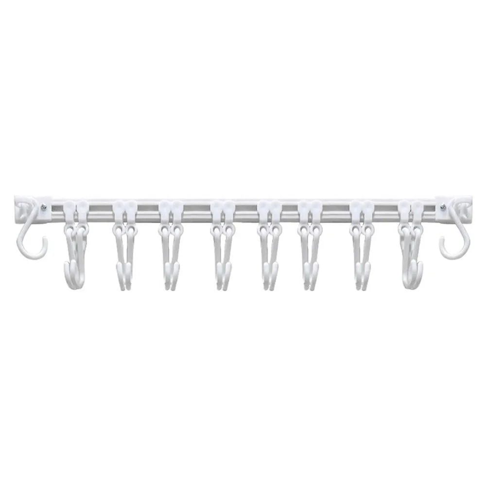 

30/40cm Length Slide Rail Hook Space Saving 10 Hooks Sliding S-hook Adjustable Rail Hanger Doors Storage Racks for Home Office