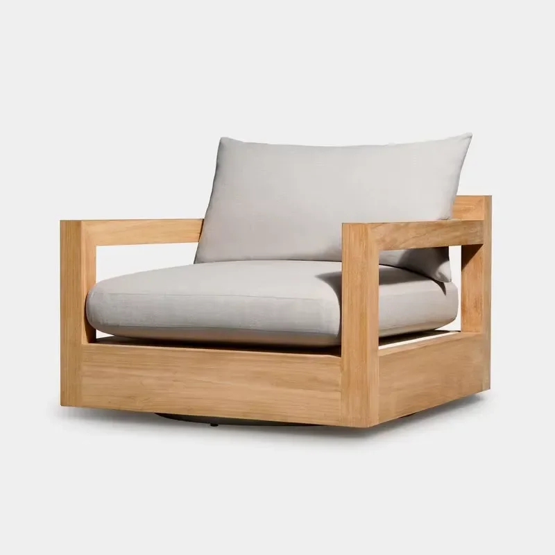 Modern Garden Furniture Teak Wood Garden Swing Wood Chair Patio Garden Sofa Solid Wood Patio Swivel Sofa