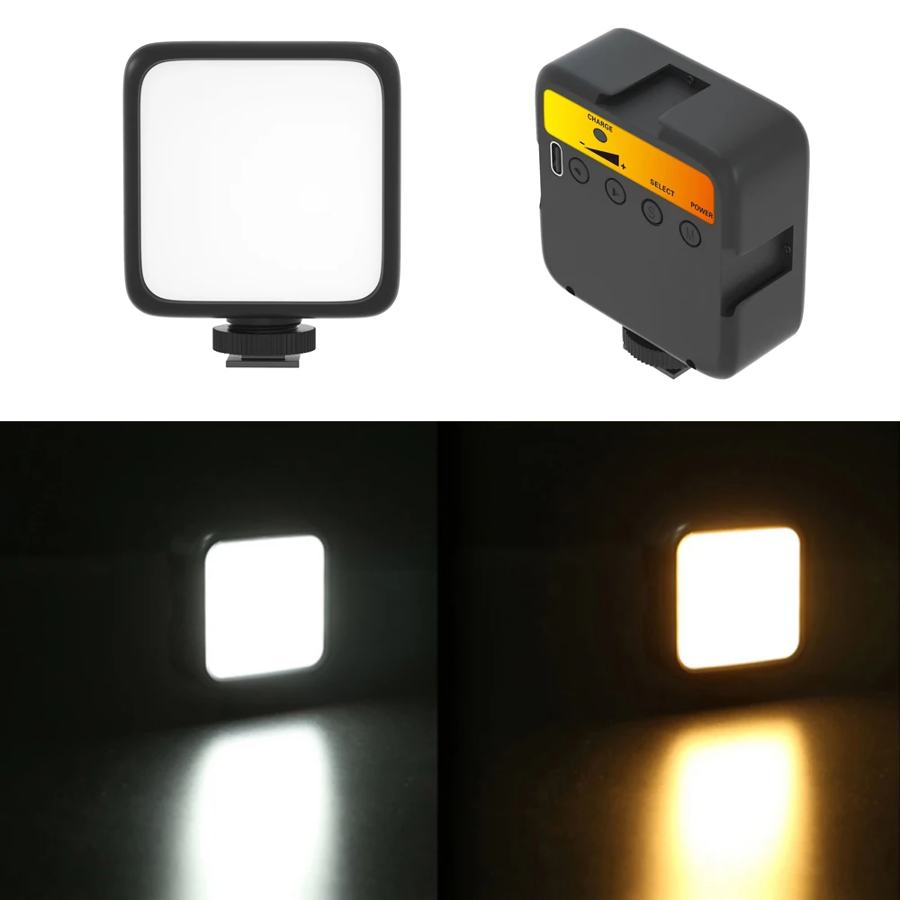 ポータブルLEDカメラライト,フォトビーズ60個,ビデオ照明,充電式,1800mah,cri 95,2500k-7000k