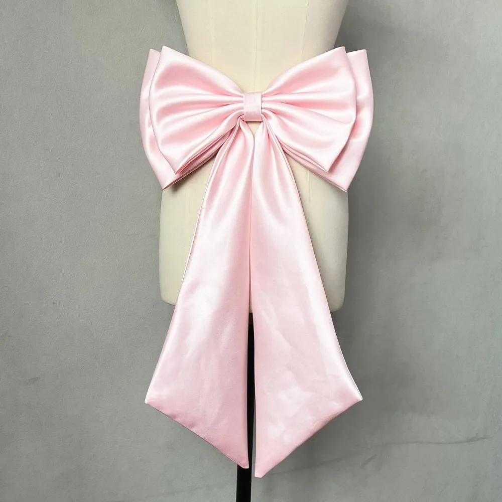 Detachable Satin Bridal Dress Ribbon Oversized Detachable Ribbon With Irregular Train Detachable Long Bridal Accessory Ribbon
