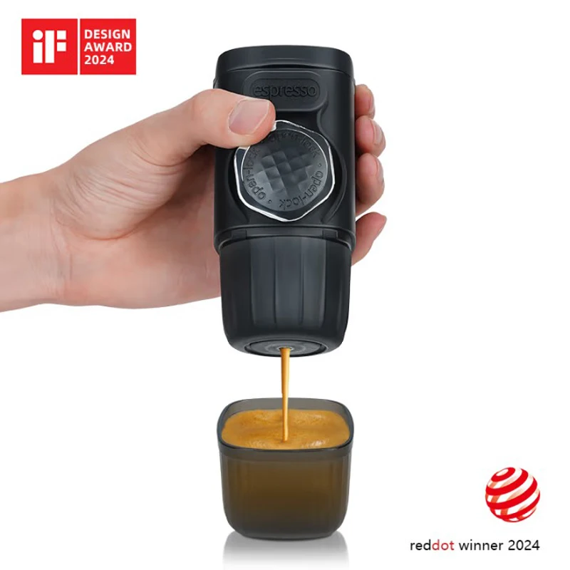 

Portable Coffee Machine Outdoor Travel Espresso Machine 2 in 1 Mini Hand Pressure Capsule Coffee Maker